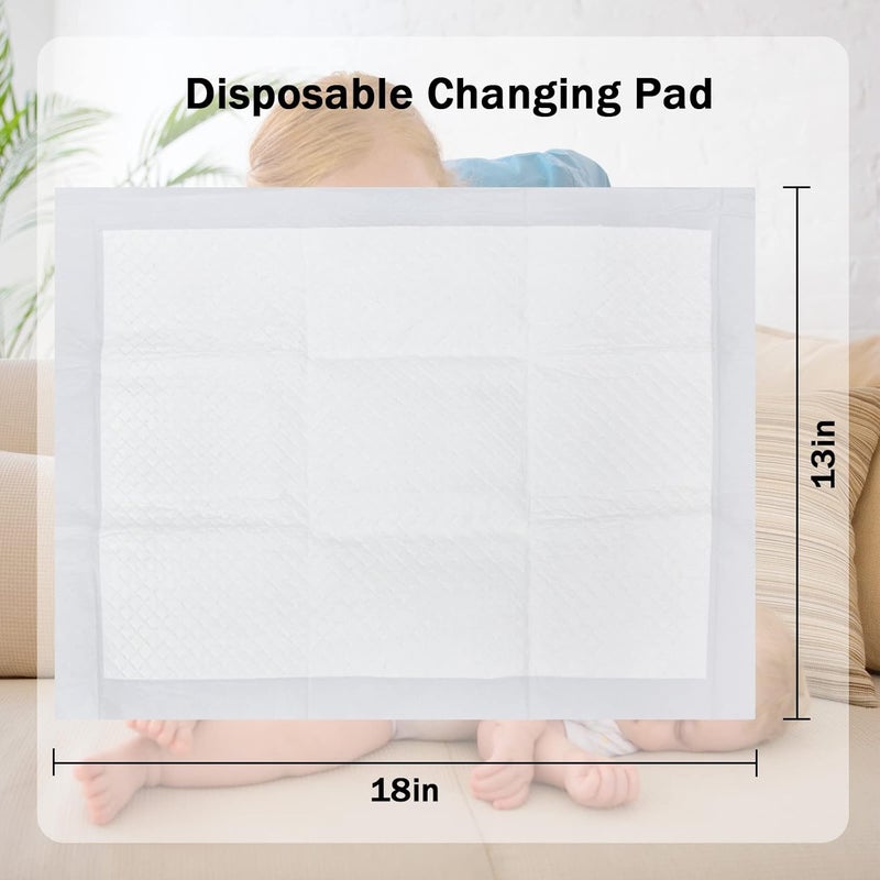 FORYEE Disposable Changing Pad Liners for Baby 17 x 13 Inches (50 Pack) Waterproof Underpads Soft Non-Woven Fabric Breathable Changing Pad for Changing Table - White - Image 2